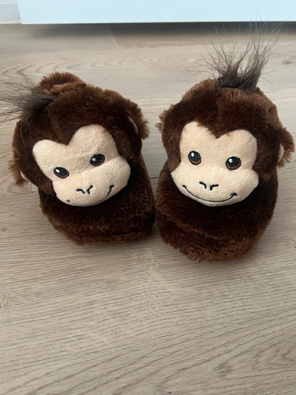 Build-A-Bear Brown Monkey Plush Kids Slippers